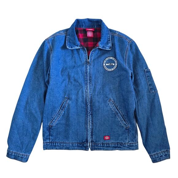 Vintage Dickies x Honolulu The Bus Embroidered Denim Zip Up Jacket Mens S - Picture 1 of 11